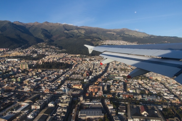 Take off from Quito city Airport