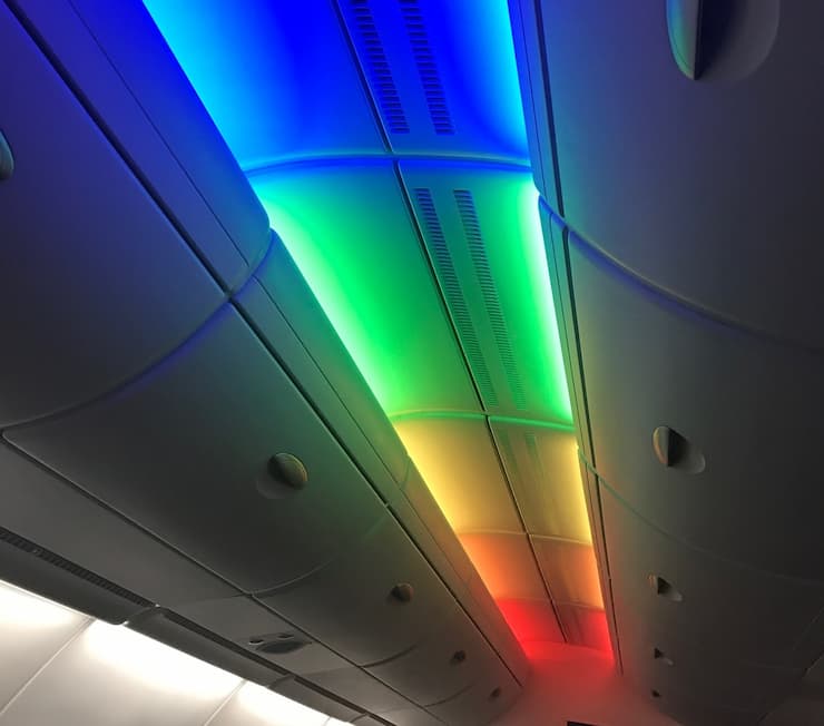 FLYING HONU機内照明　提供：ANA