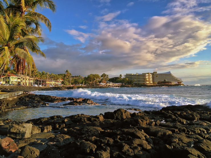 Sunshine along Coast, Kailua Kona, the Big Island of Hawaii