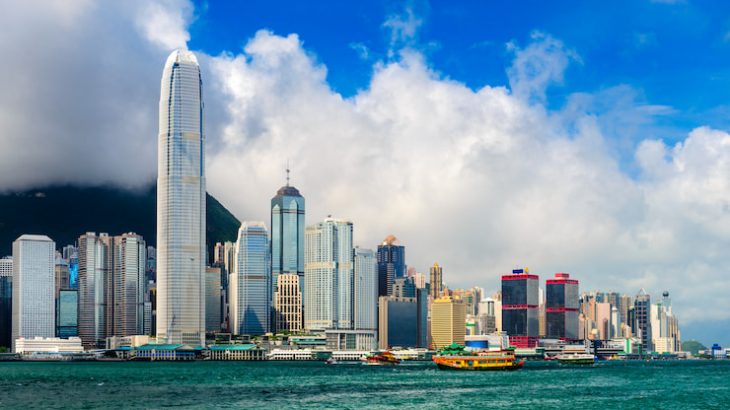 Hong Kong skyline on Victoria Harbor