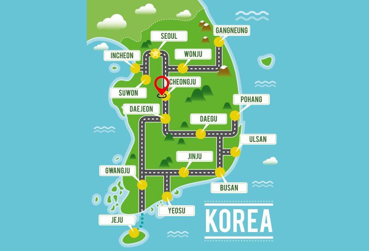 韓国清州の地図