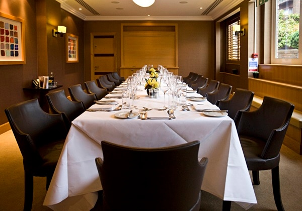 Meeting room private dining long table