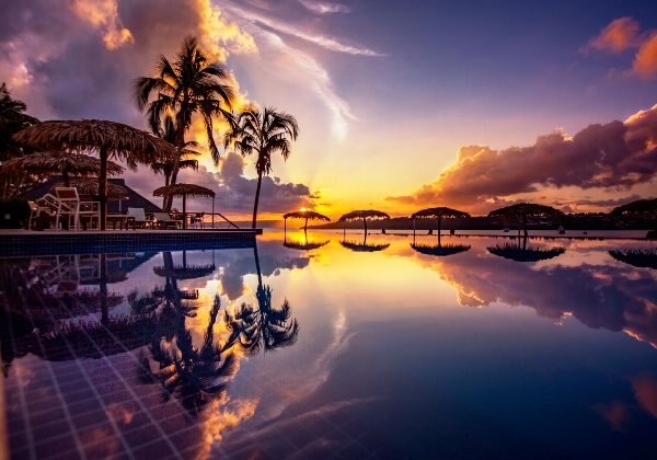 リゾート内から見るサンセット