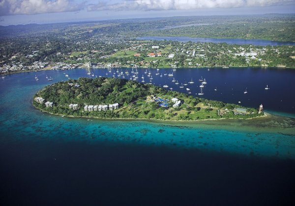 リゾート上空からの景色